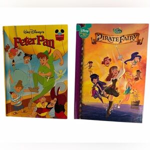 2 Disney Peter Pan Hardback Books including Peter Pan & Tinkerbell Pirate Fairy